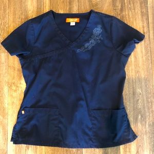 Orange Brand Navy Blue Scrubs